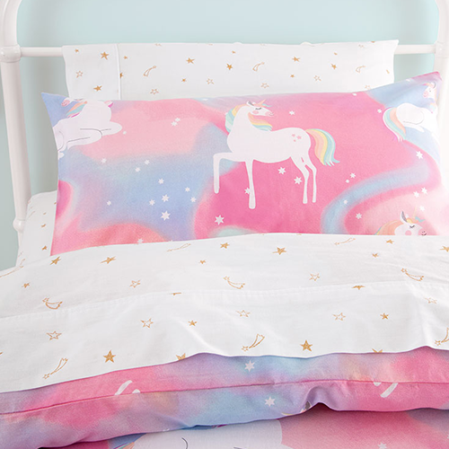 pink unicorn bedding set